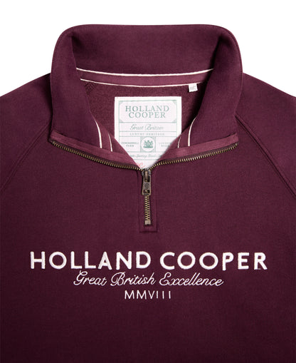 Sporting Goods Zip Henley Sweatshirt - Mulberry