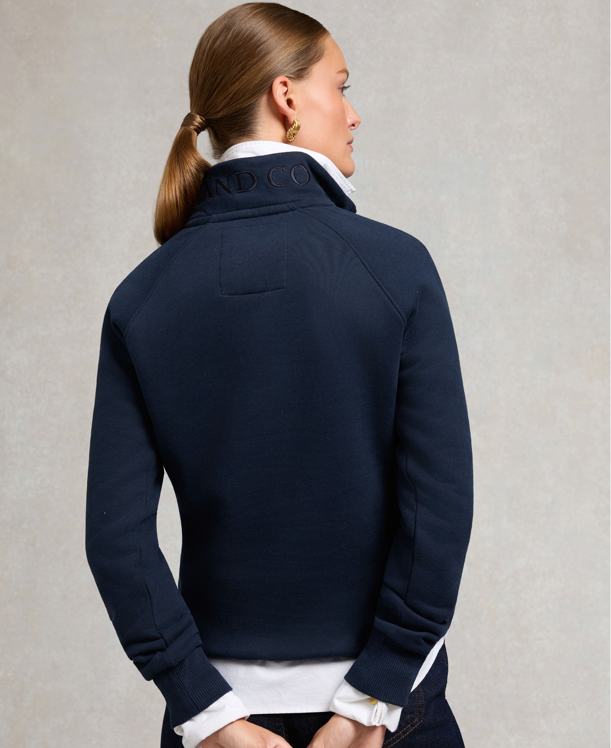 Sporting Goods Zip Henley Sweatshirt - Ink Navy