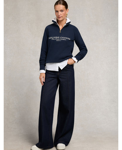 Sporting Goods Zip Henley Sweatshirt - Ink Navy