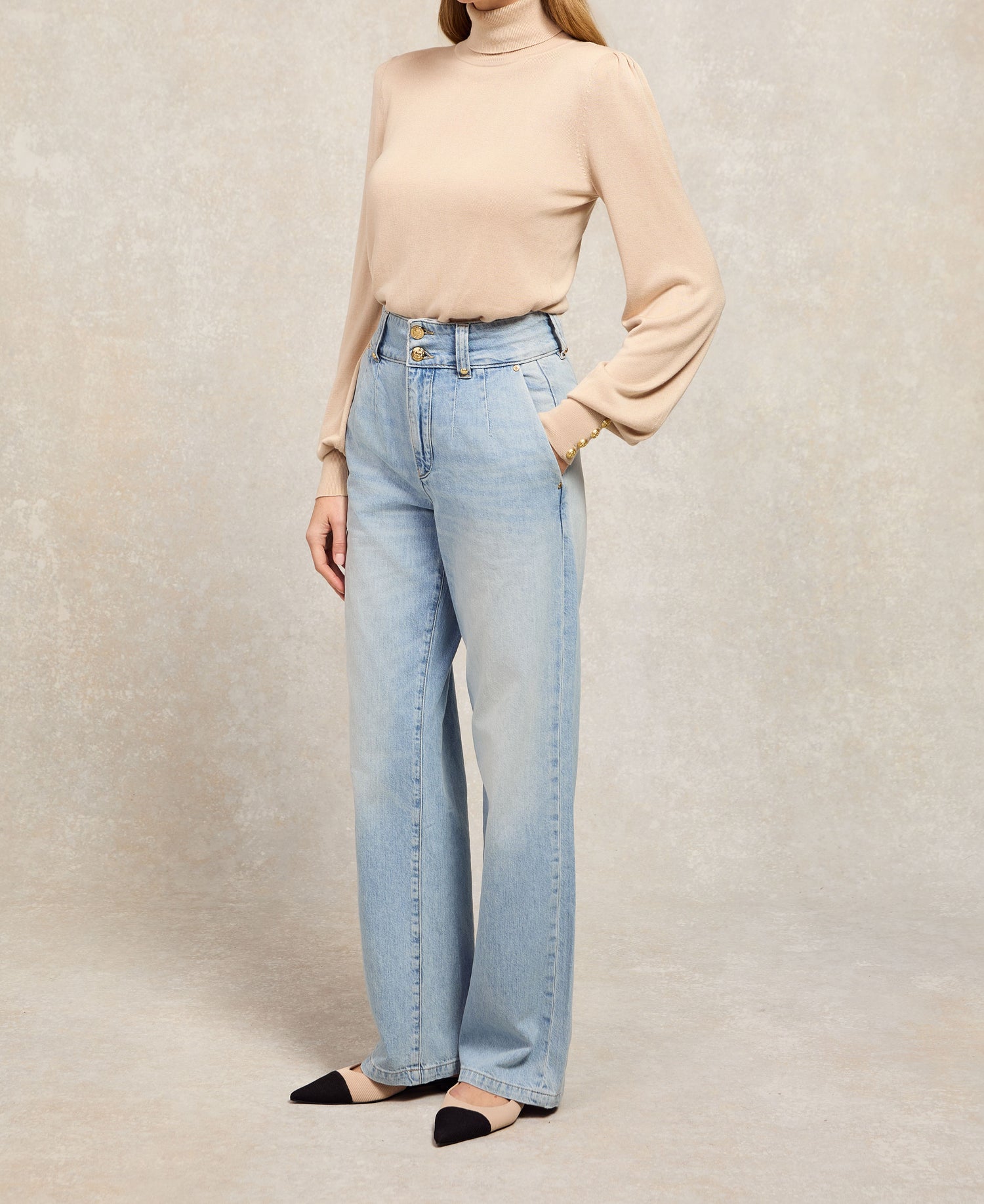 Tailored Wide Leg Jean - Vintage Indigo