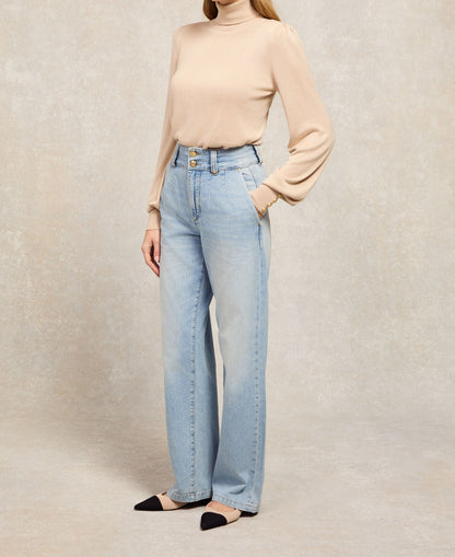 Tailored Wide Leg Jean - Vintage Indigo
