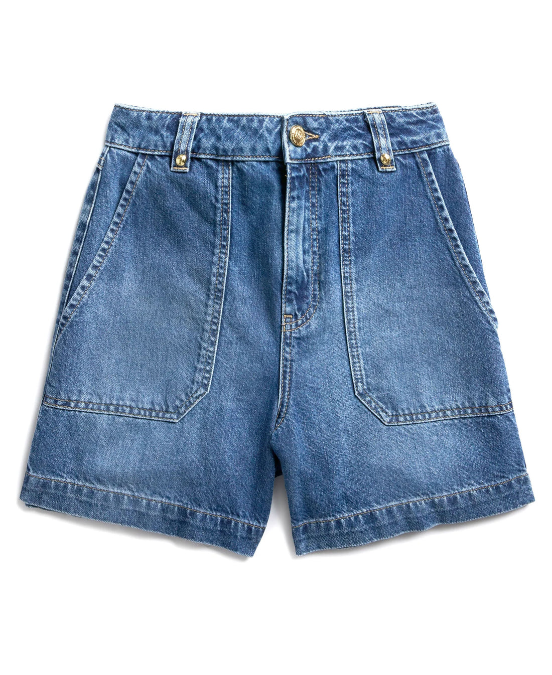 Utility Denim Shorts - Denim