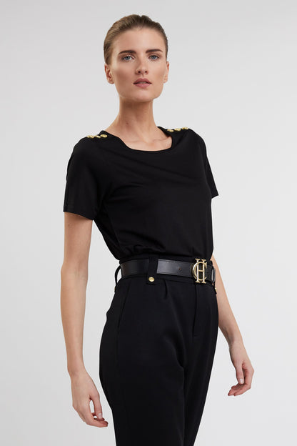 Relax Fit Crew Neck Tee - Black
