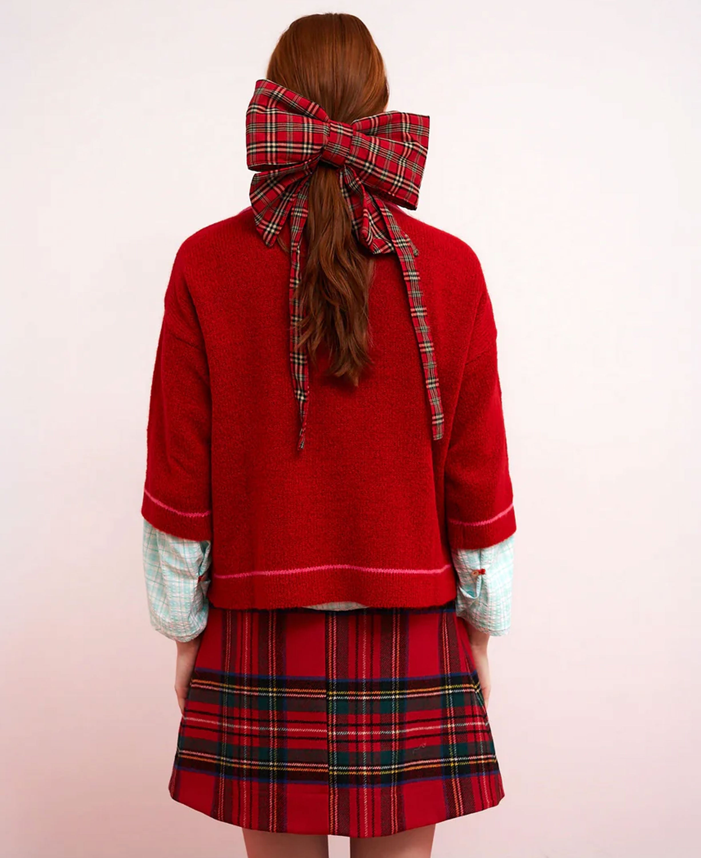 Hope Contrast Trim Cardi - Red