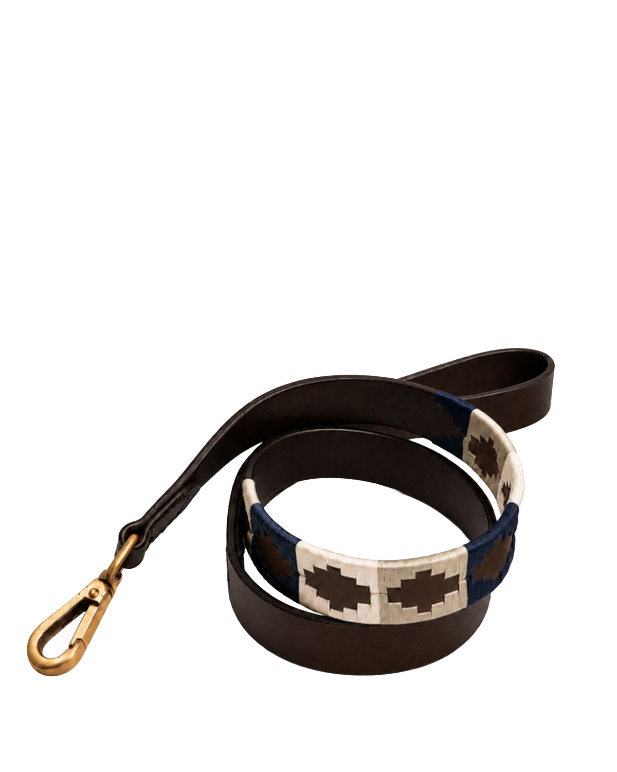 Ibex Polo Dog Lead - 1345/Cream &amp; Navy