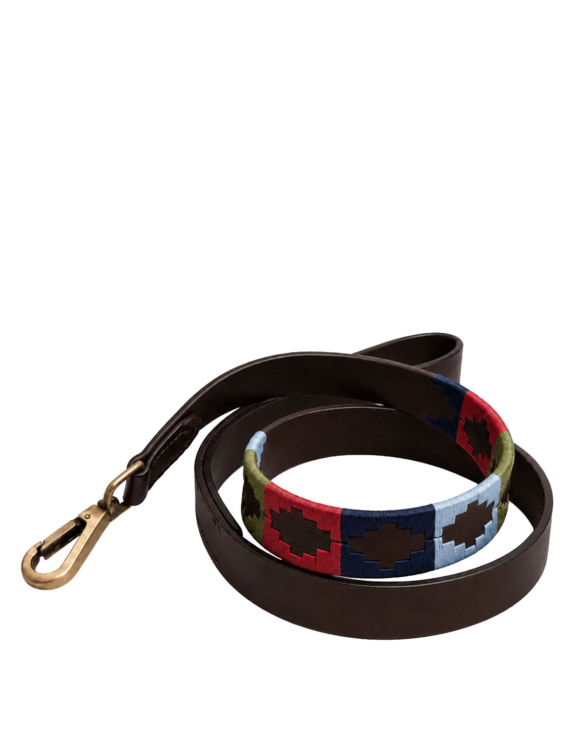Ibex Polo Dog Lead - 1346/Red, Blue &amp; Green