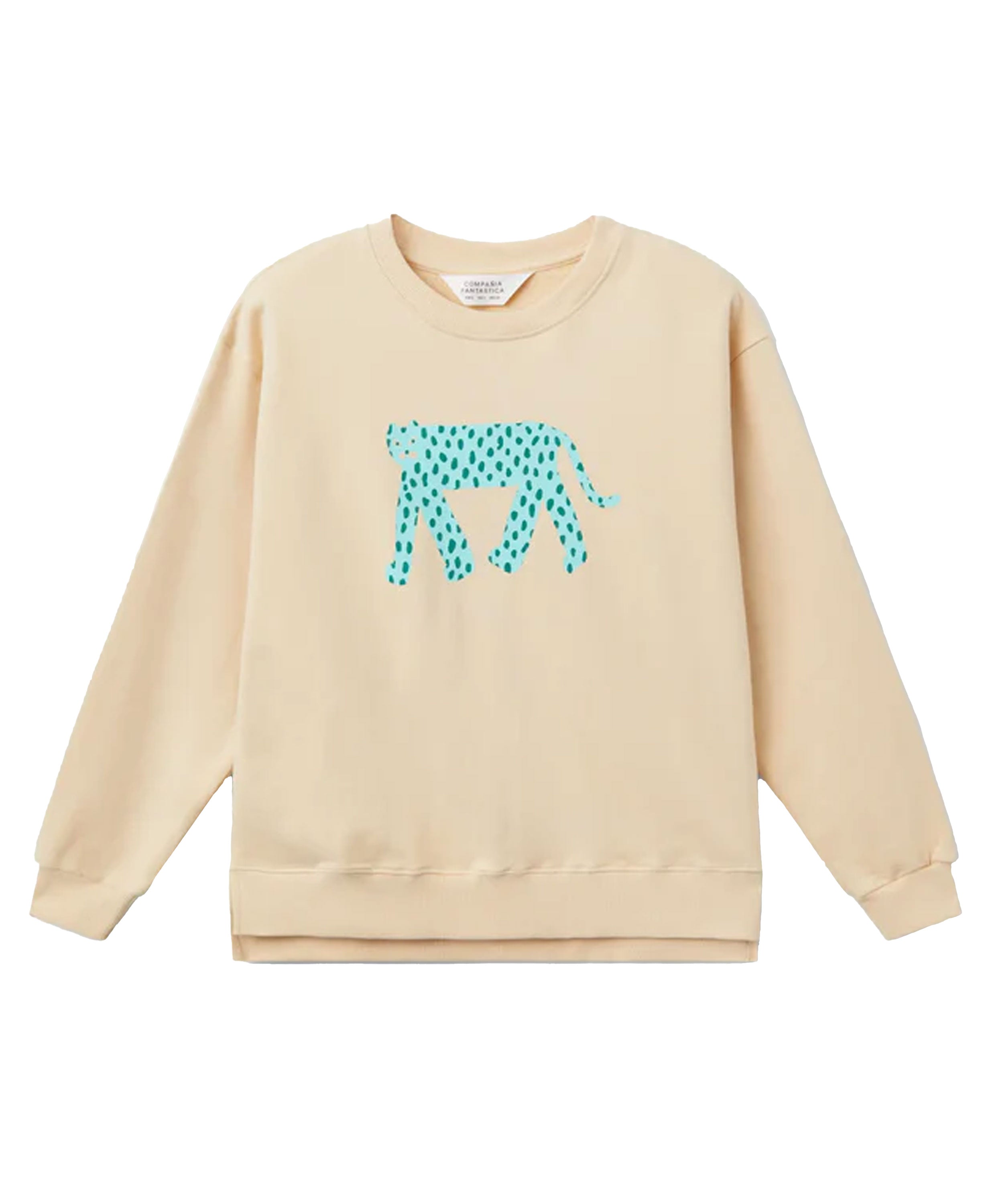 Jaguar Print Sweatshirt - Beige