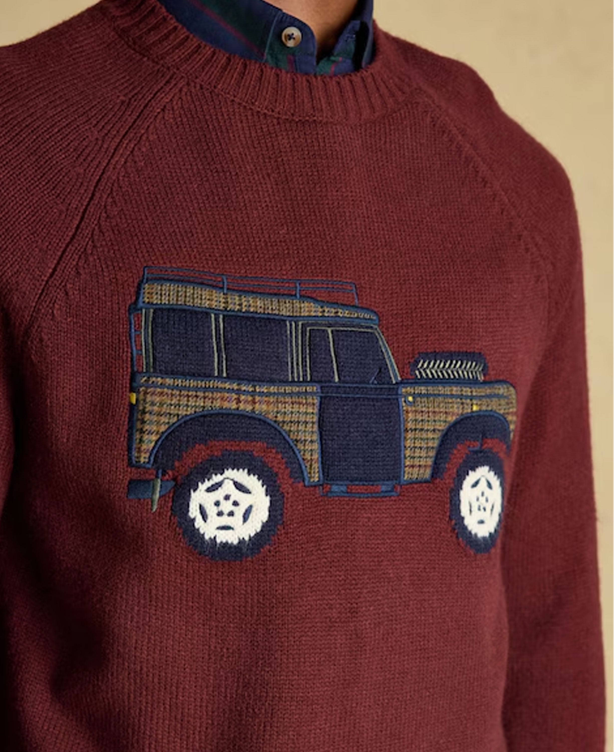 Offroad Crew Neck Jumper - Burgundy Red