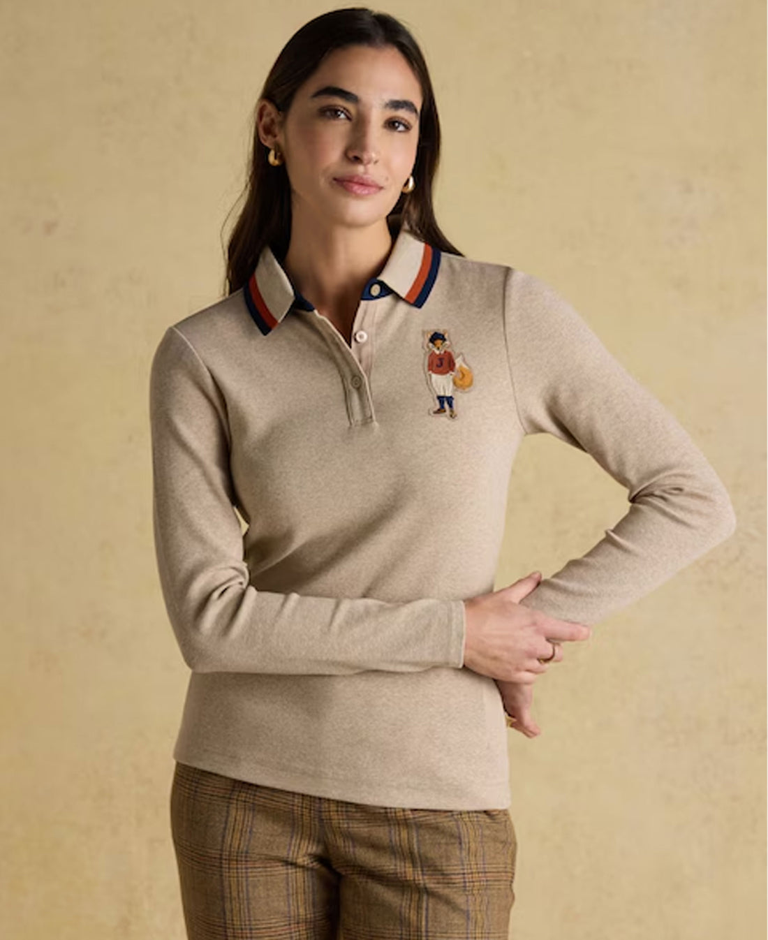 Fairfield Jonty Ribbed Polo Shirt - Neutral