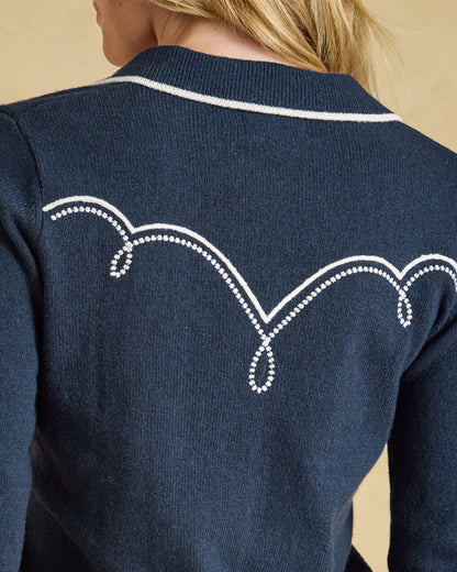 Western Collared Knit - Navy
