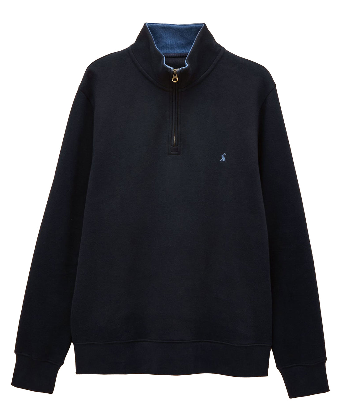 Alistair French Ribbed Knit Quarter Zip Sweatshirt - Navy