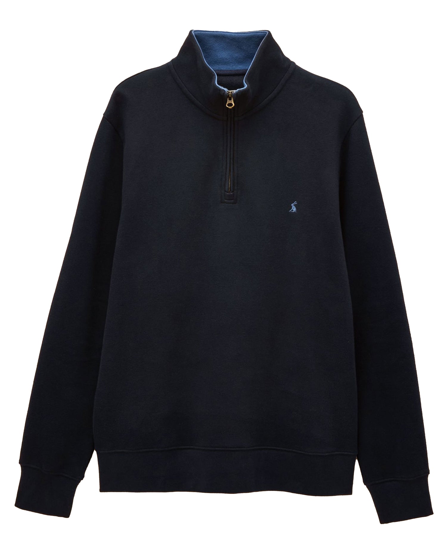 Alistair French Ribbed Knit Quarter Zip Sweatshirt - Navy