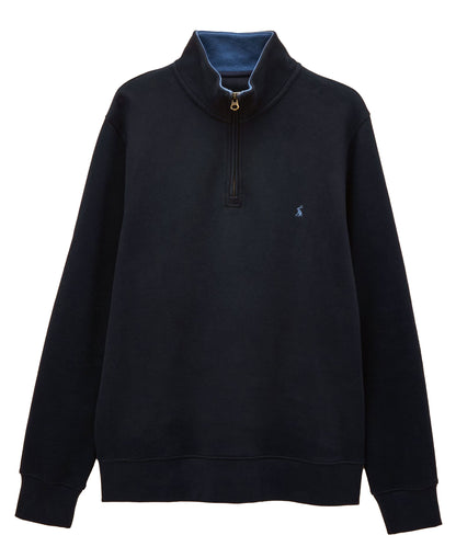 Alistair French Ribbed Knit Quarter Zip Sweatshirt - Navy