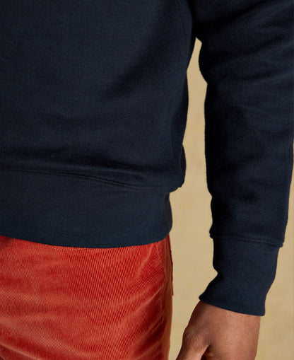 Alistair French Ribbed Knit Quarter Zip Sweatshirt - Navy
