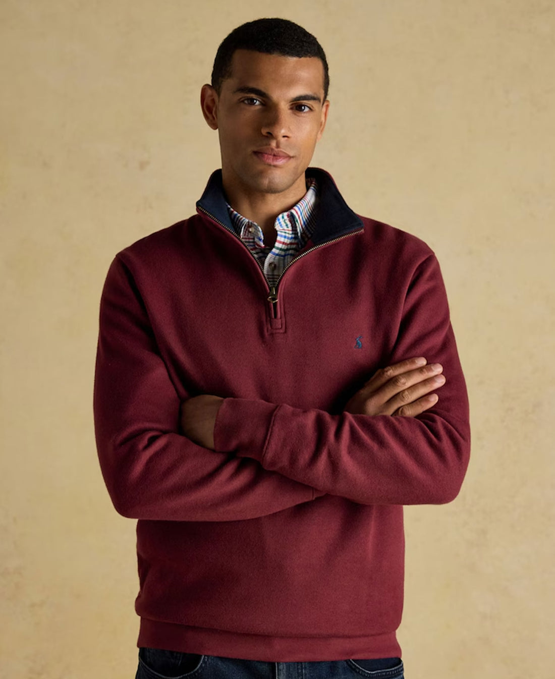 Alistair Quarter Zip - Burgundy Red