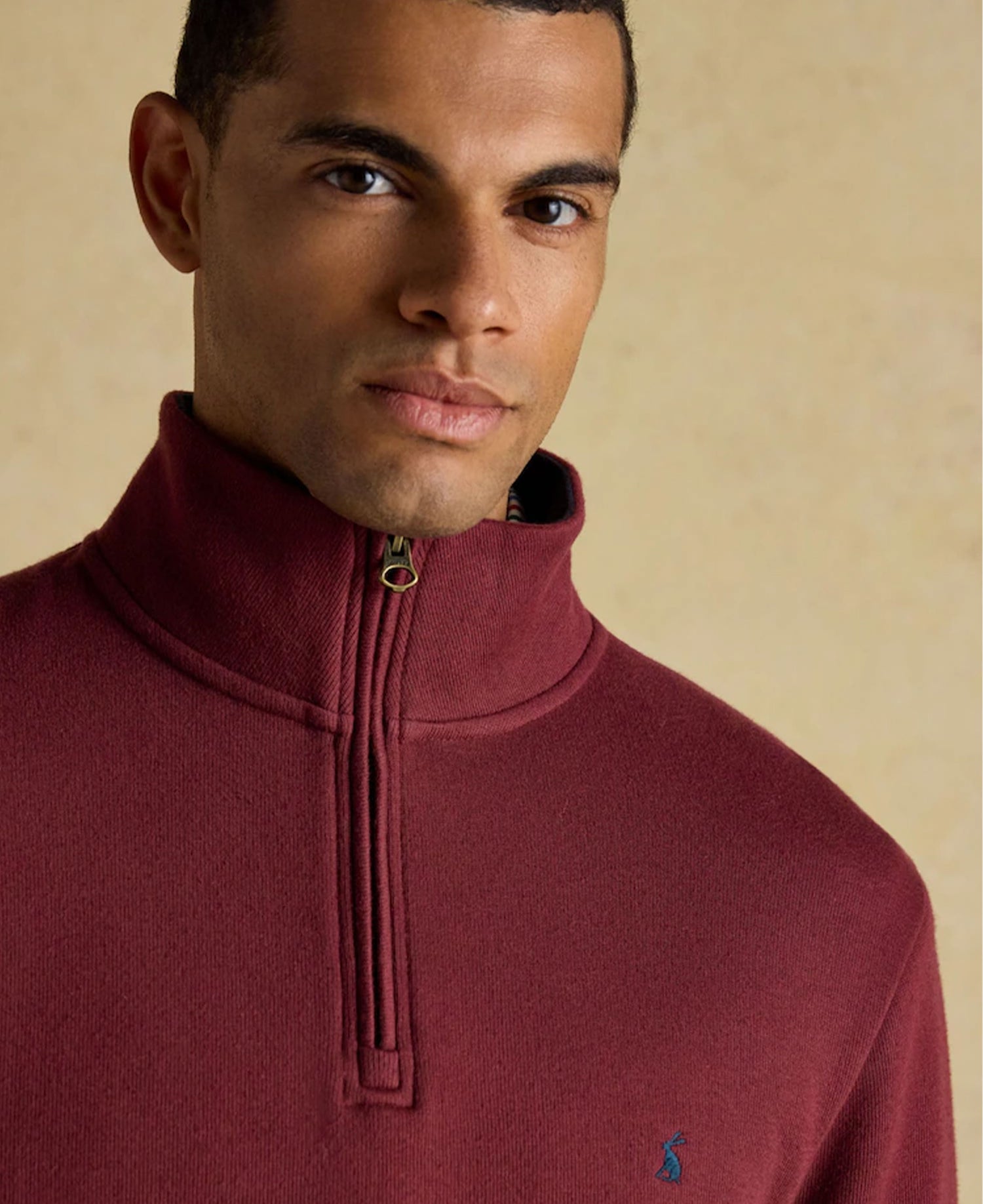 Alistair Quarter Zip - Burgundy Red