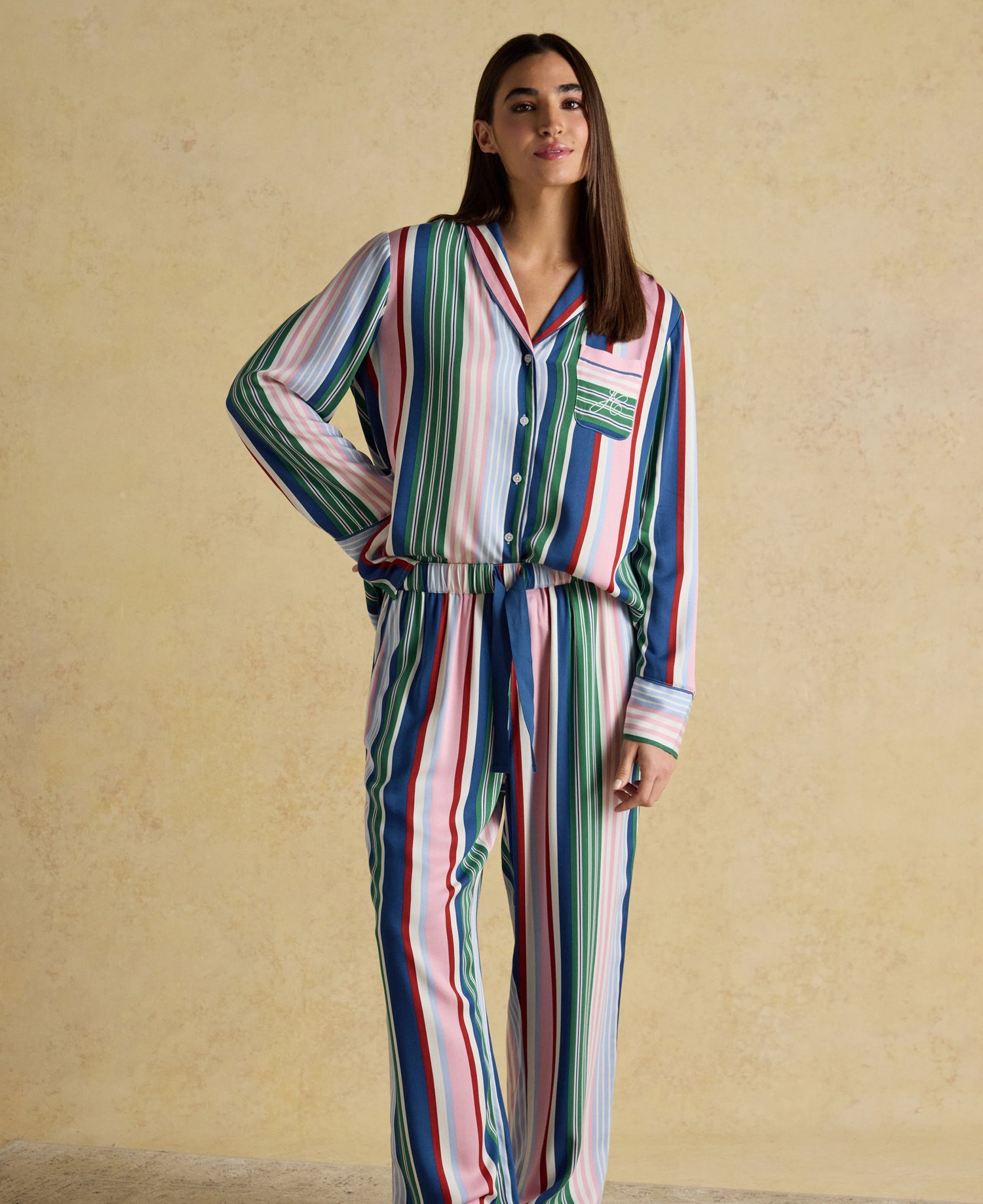 Alma Woven Pyjama Set - Multi