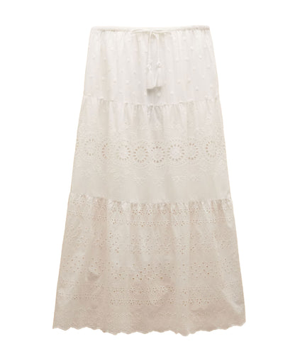 Broderie Skirt - White