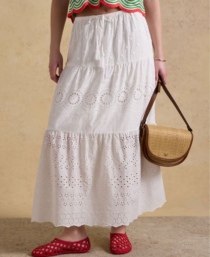 Broderie Skirt - White