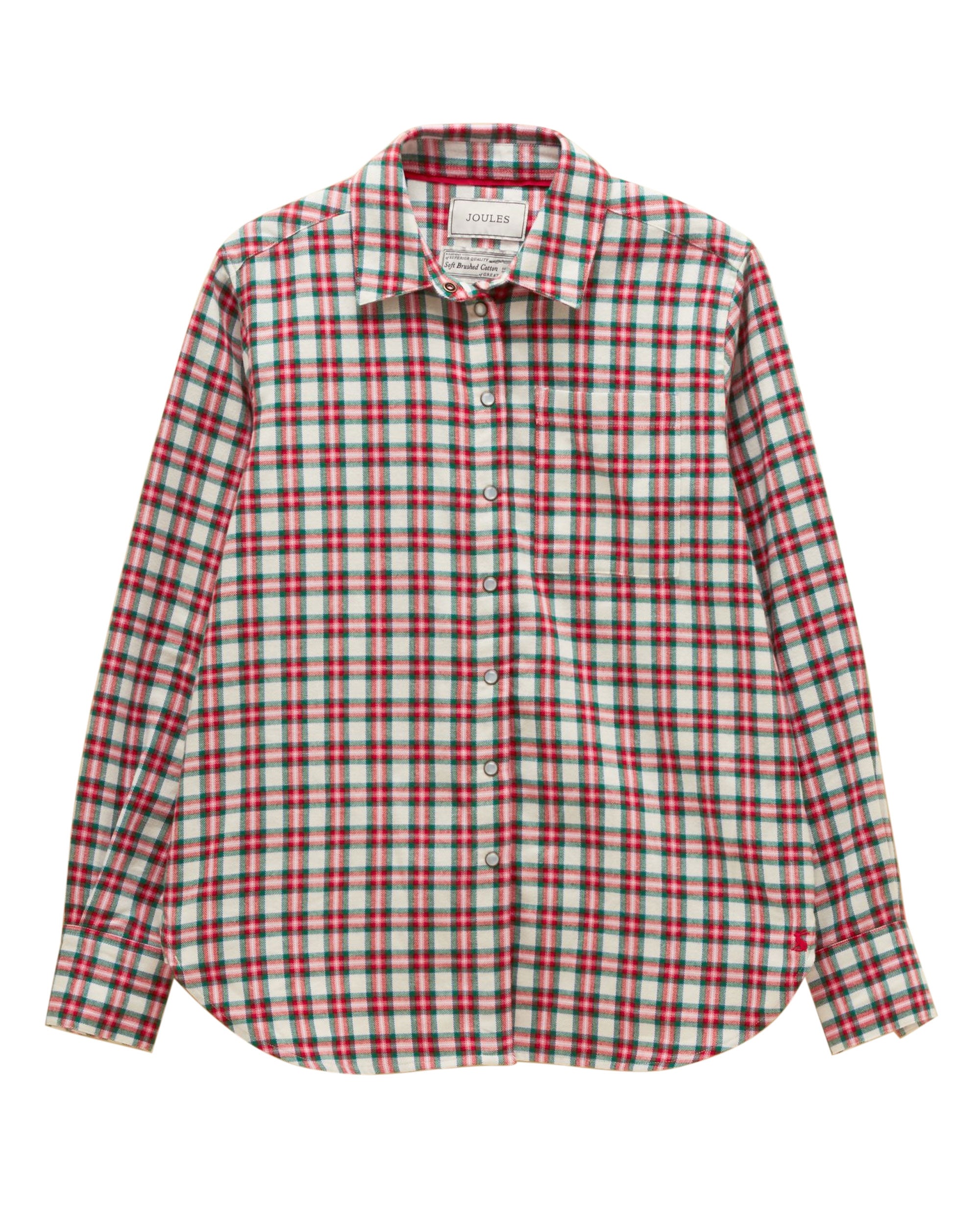 Brushed Check Boyfriend Fit Shirt - Red Check