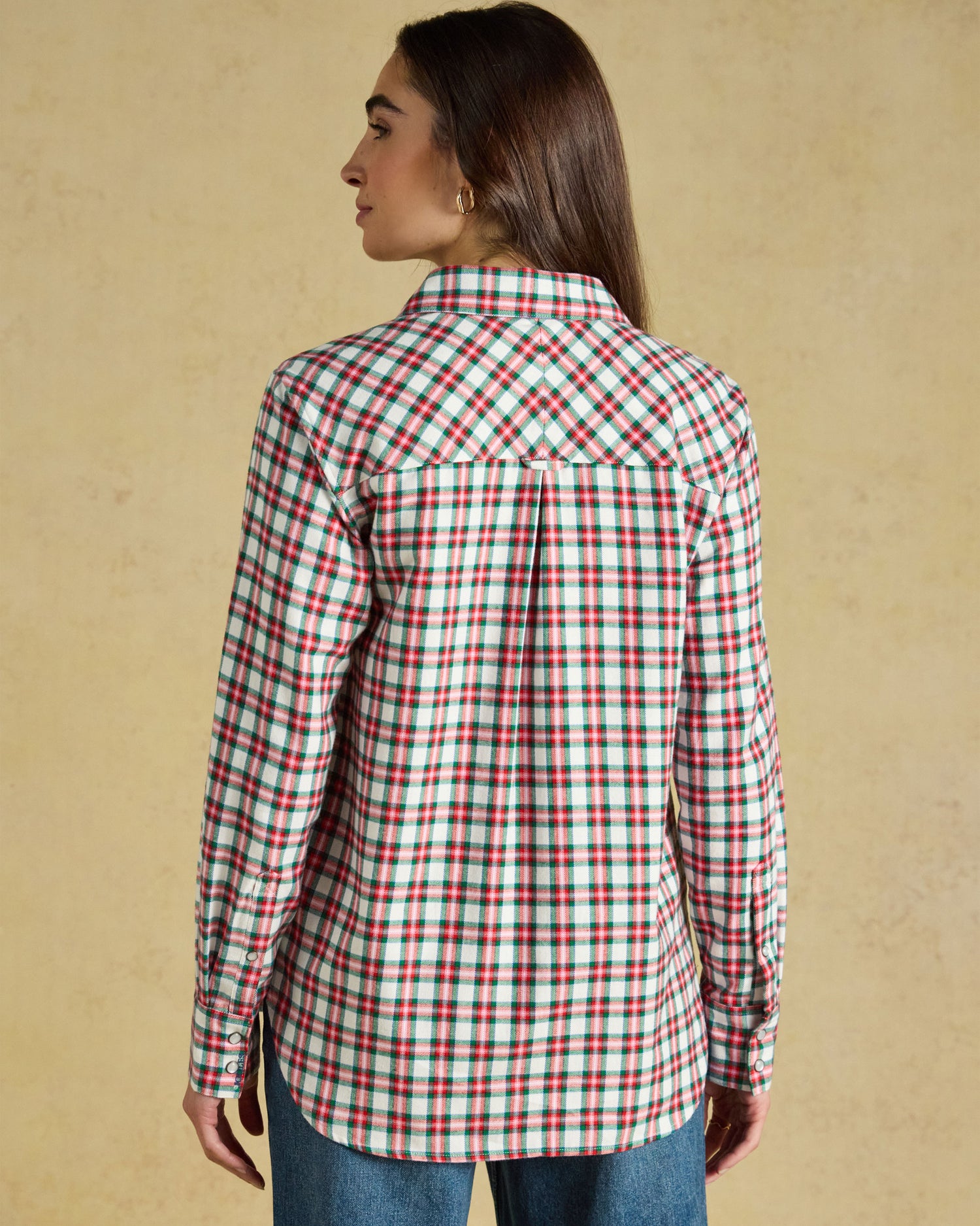 Brushed Check Boyfriend Fit Shirt - Red Check