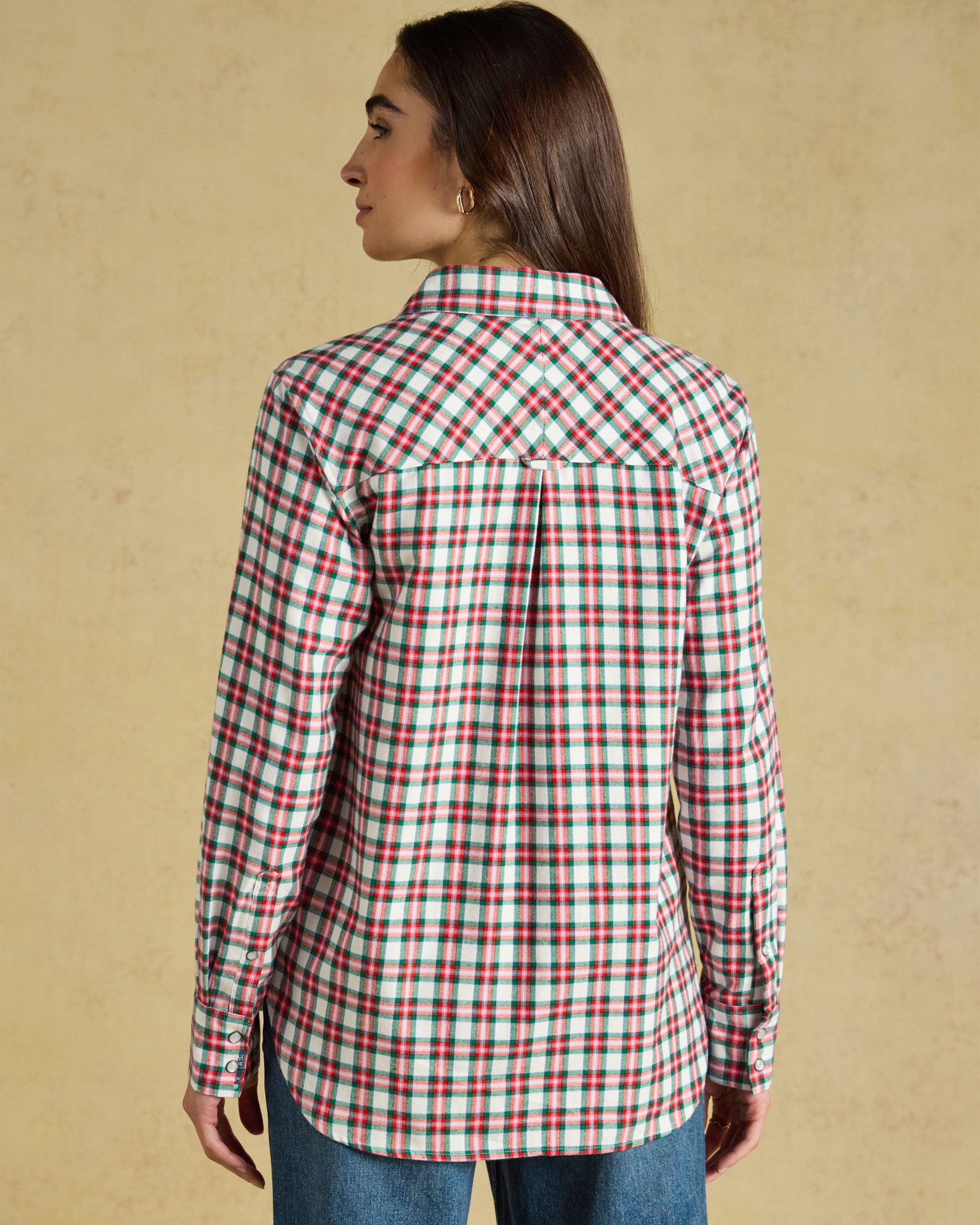 Brushed Check Boyfriend Fit Shirt - Red Check