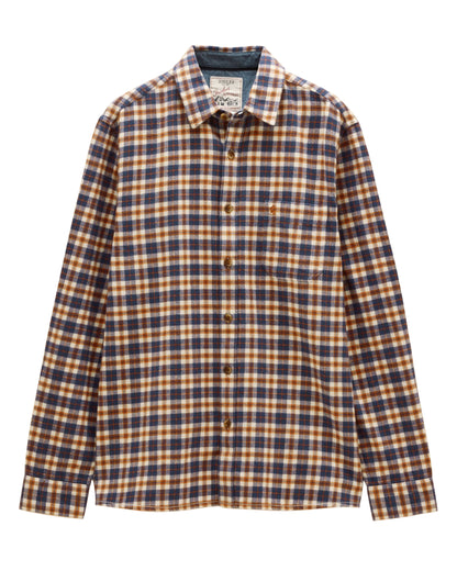 Brushed Flannel Check Classic Fit Shirt - Navy