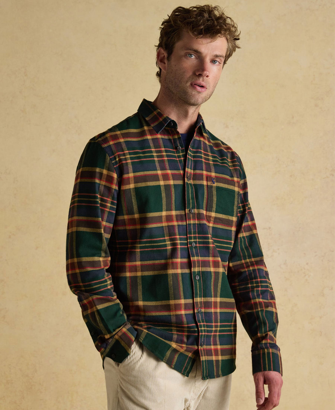 Brushed Flannel Cotton Shirt - Green