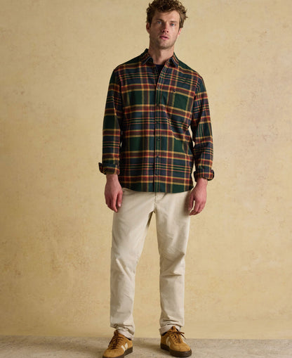 Brushed Flannel Cotton Shirt - Green