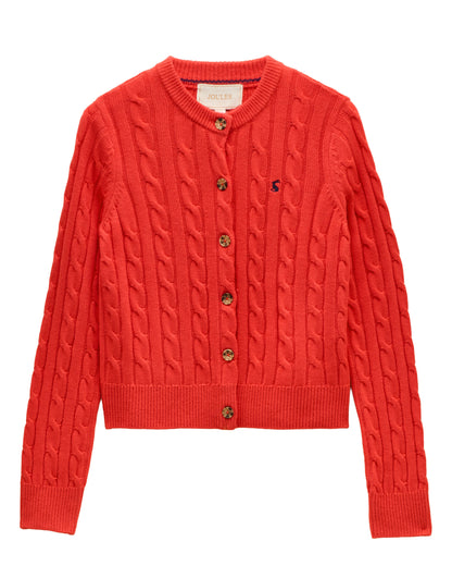 Cable Cardigan - Red