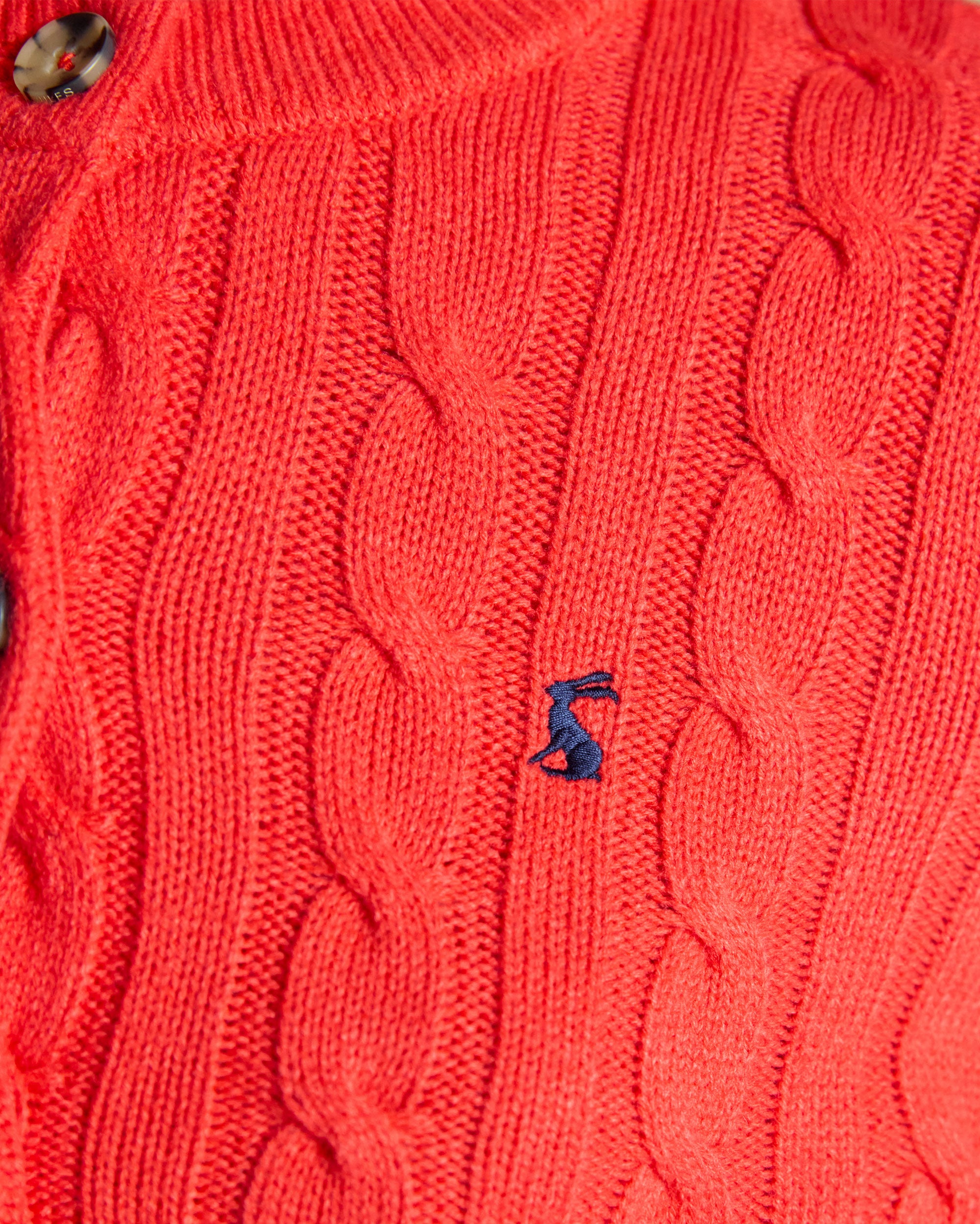 Cable Cardigan - Red