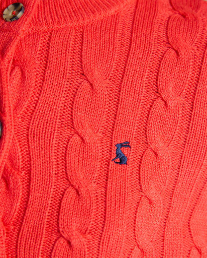 Cable Cardigan - Red