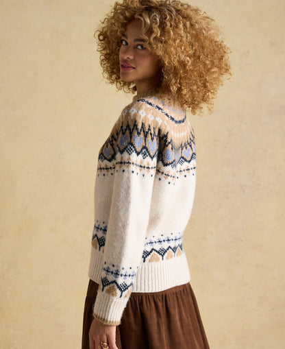 Charlie Fair Isle Knitted Jumper - Cream
