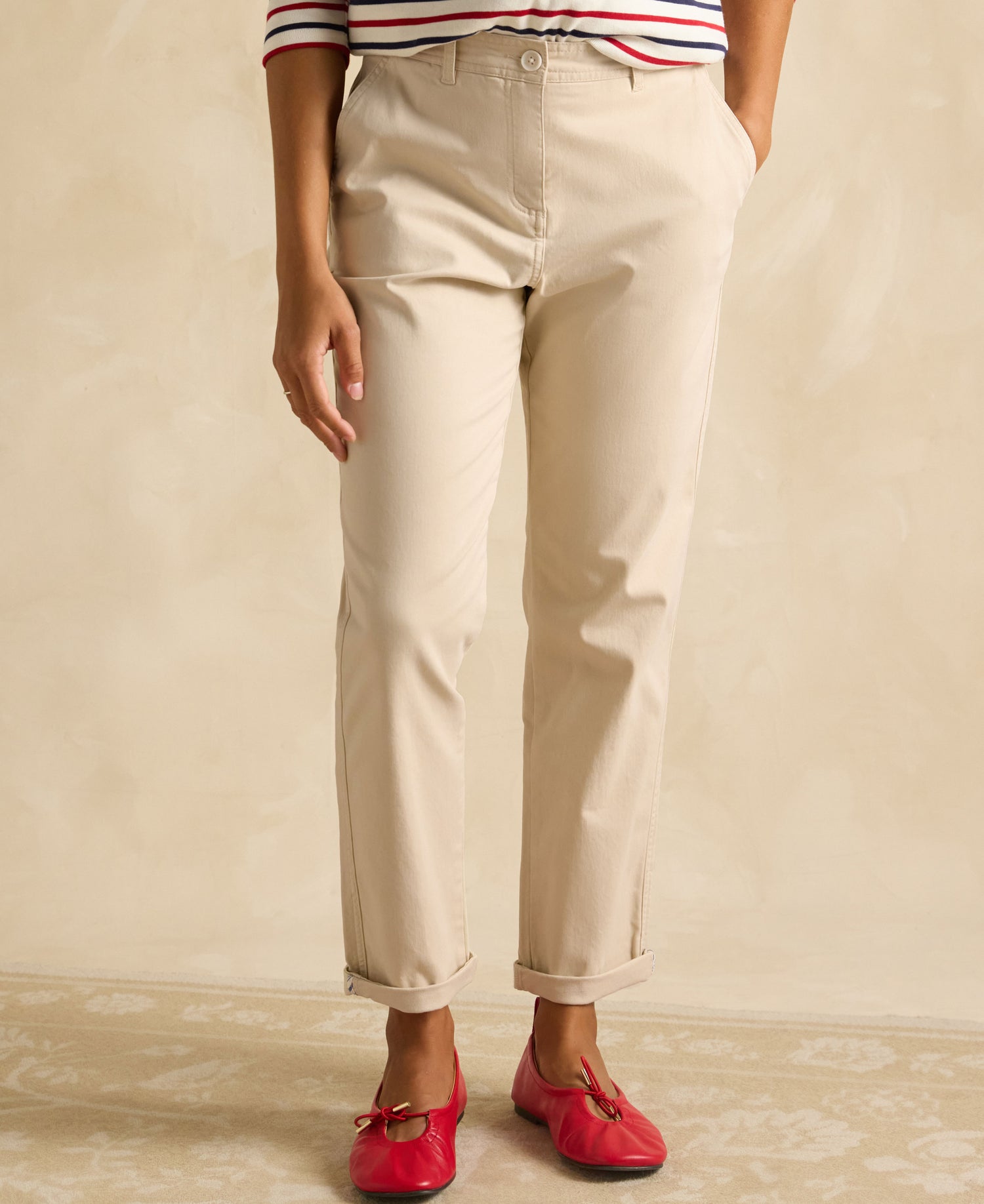 Slim Fit Chino Trousers - Sand