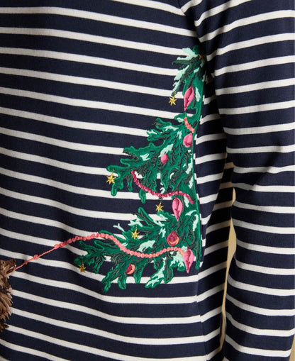 Christmas Harbour - Navy/White Dog