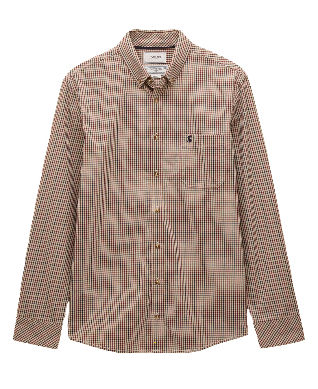 Cotton Poplin Gingham Shirt - Brown