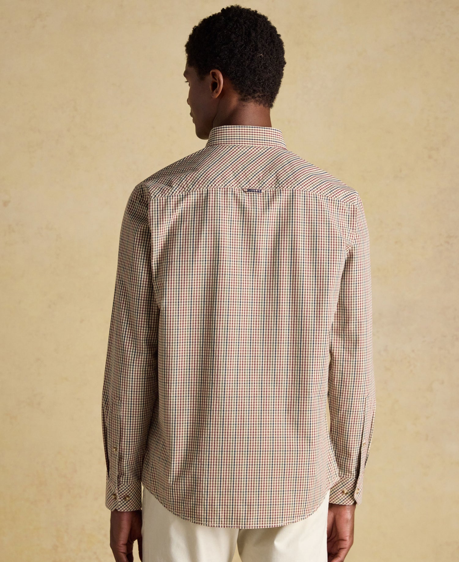 Cotton Poplin Gingham Shirt - Brown
