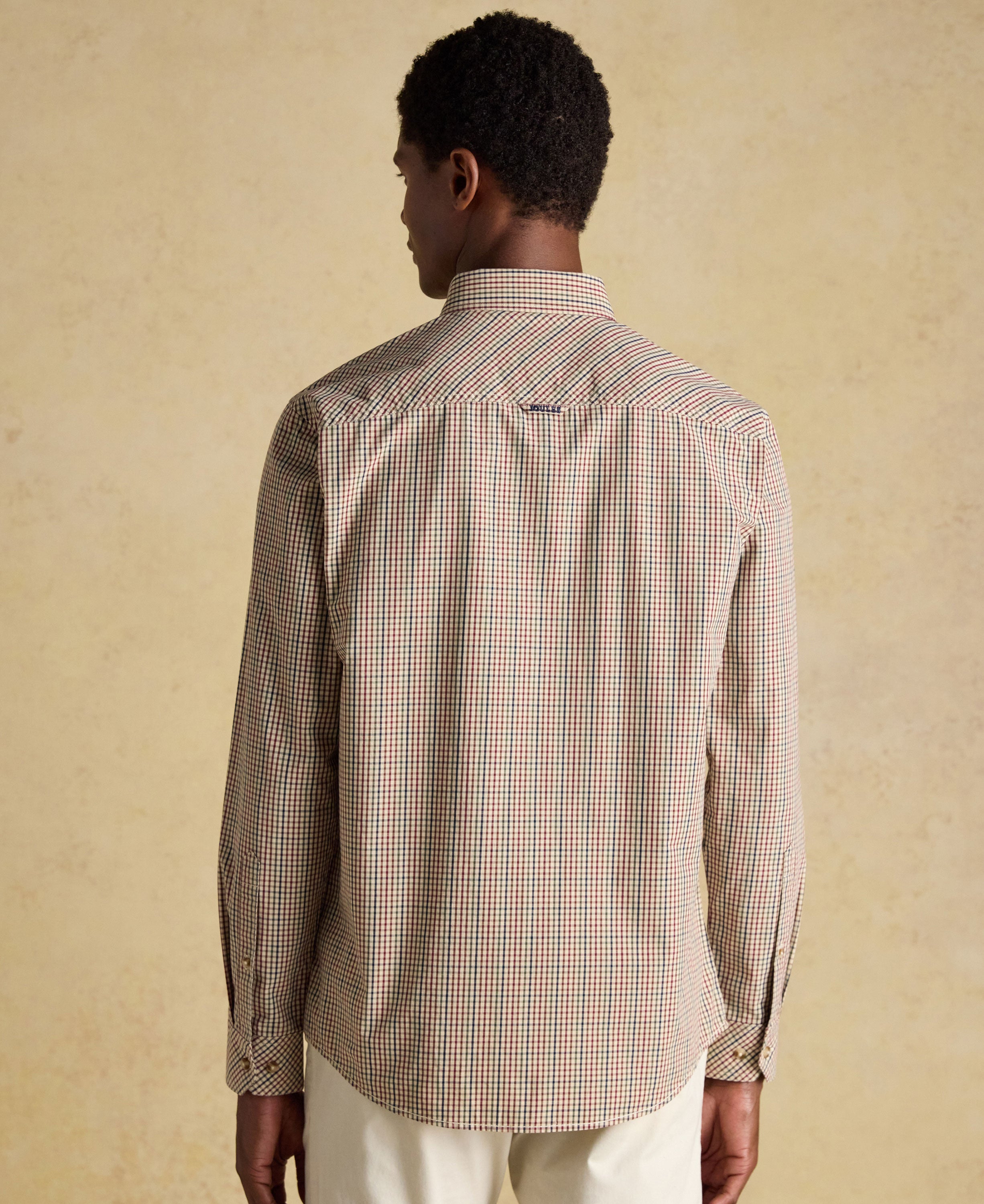 Cotton Poplin Gingham Shirt - Brown