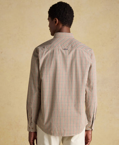 Cotton Poplin Gingham Shirt - Brown