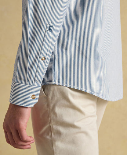 Classic Poplin Stripe Shirt - Navy