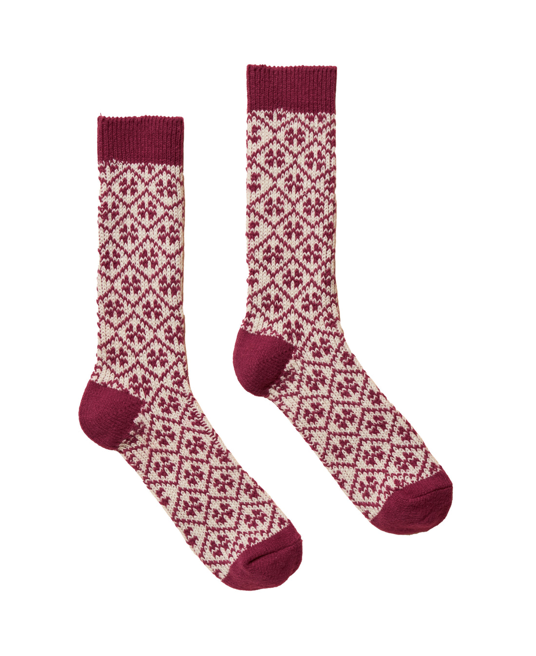 Cosy Geo Socks - Berry Red