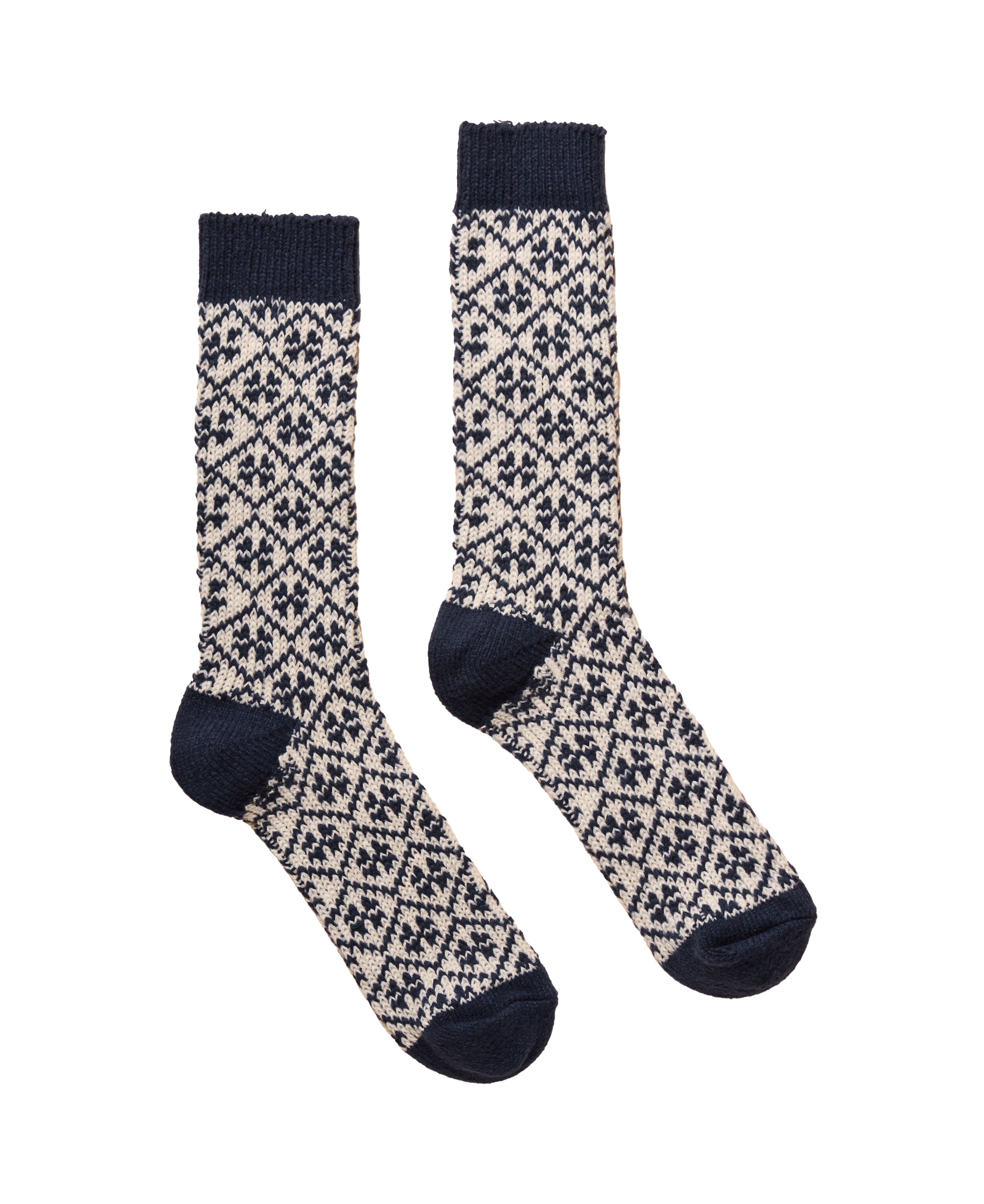 Cosy Geo Socks - Navy