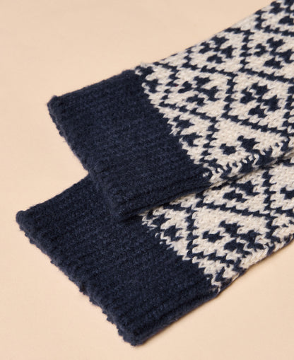 Cosy Geo Socks - Navy