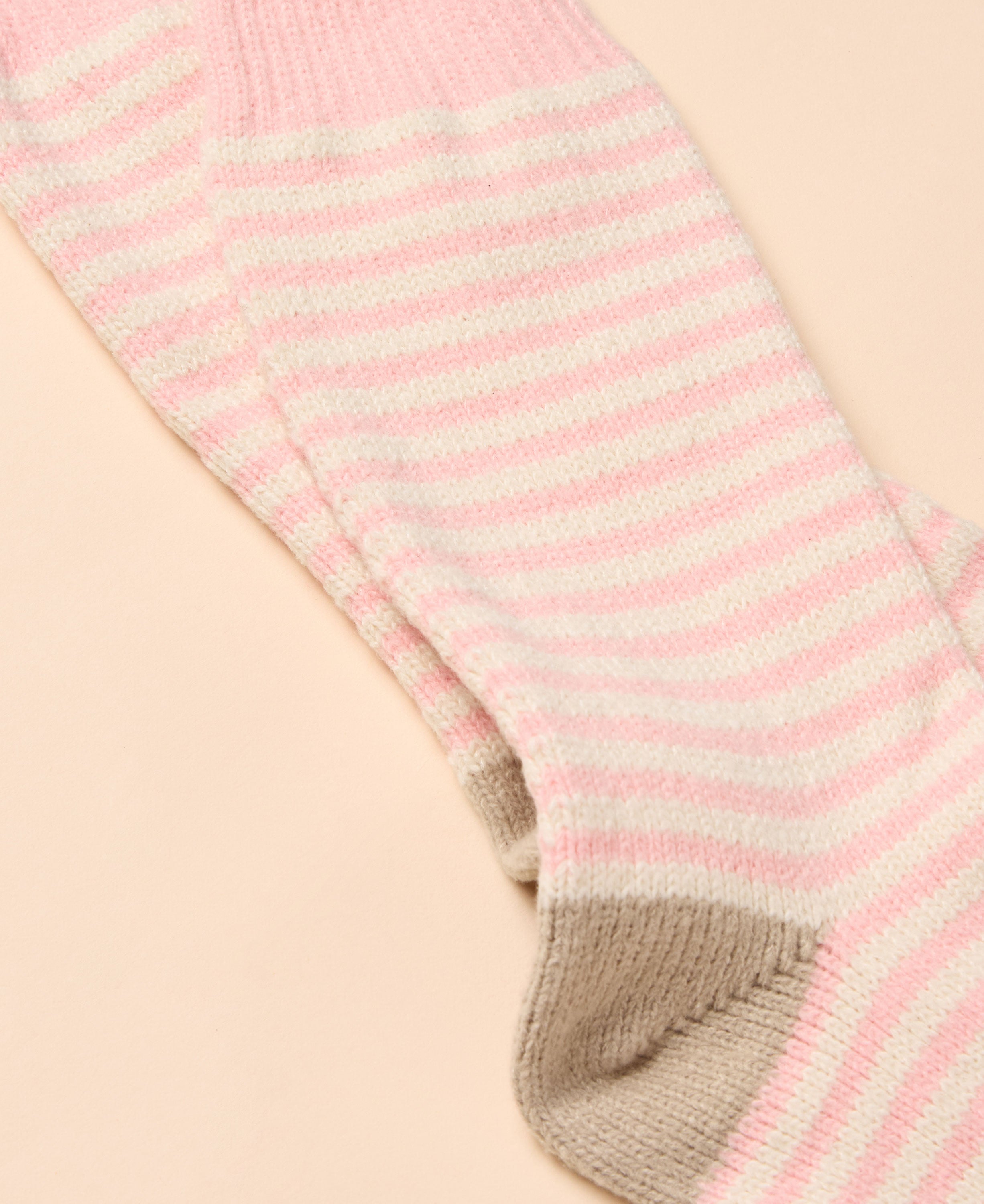 Cosy Stripe Socks - Pink/Cream
