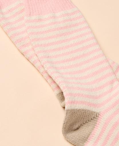 Cosy Stripe Socks - Pink/Cream