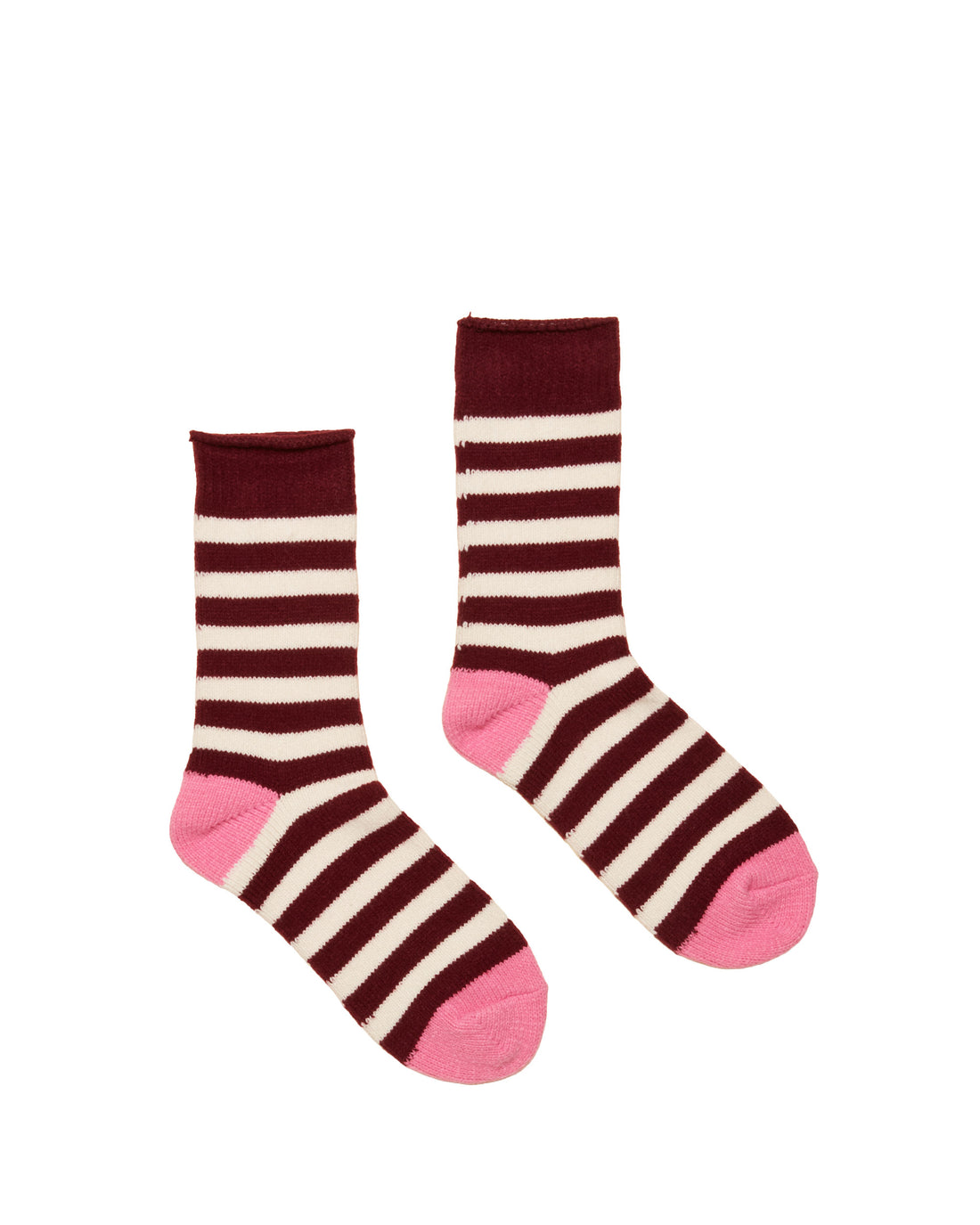 Cosy Stripe Socks - Berry Pink Stripe