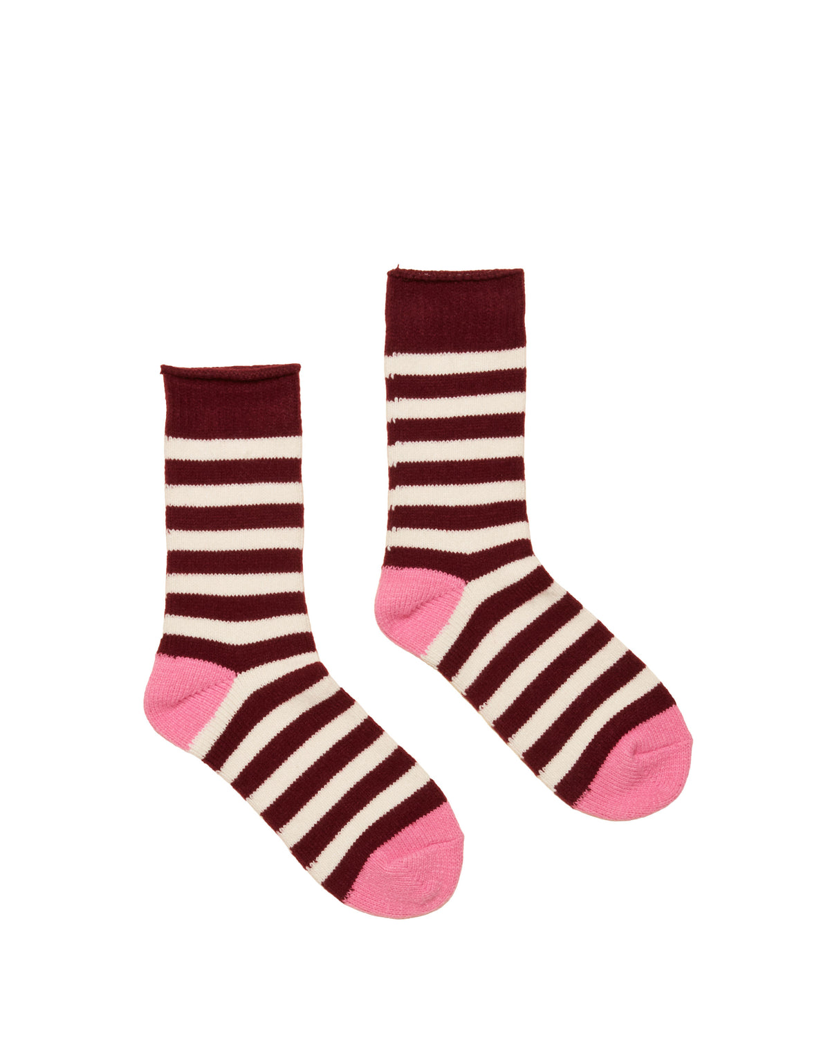 Cosy Stripe Socks - Berry Pink Stripe