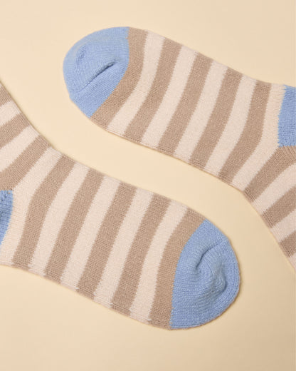 Cosy Stripe Socks - Oat Stripe