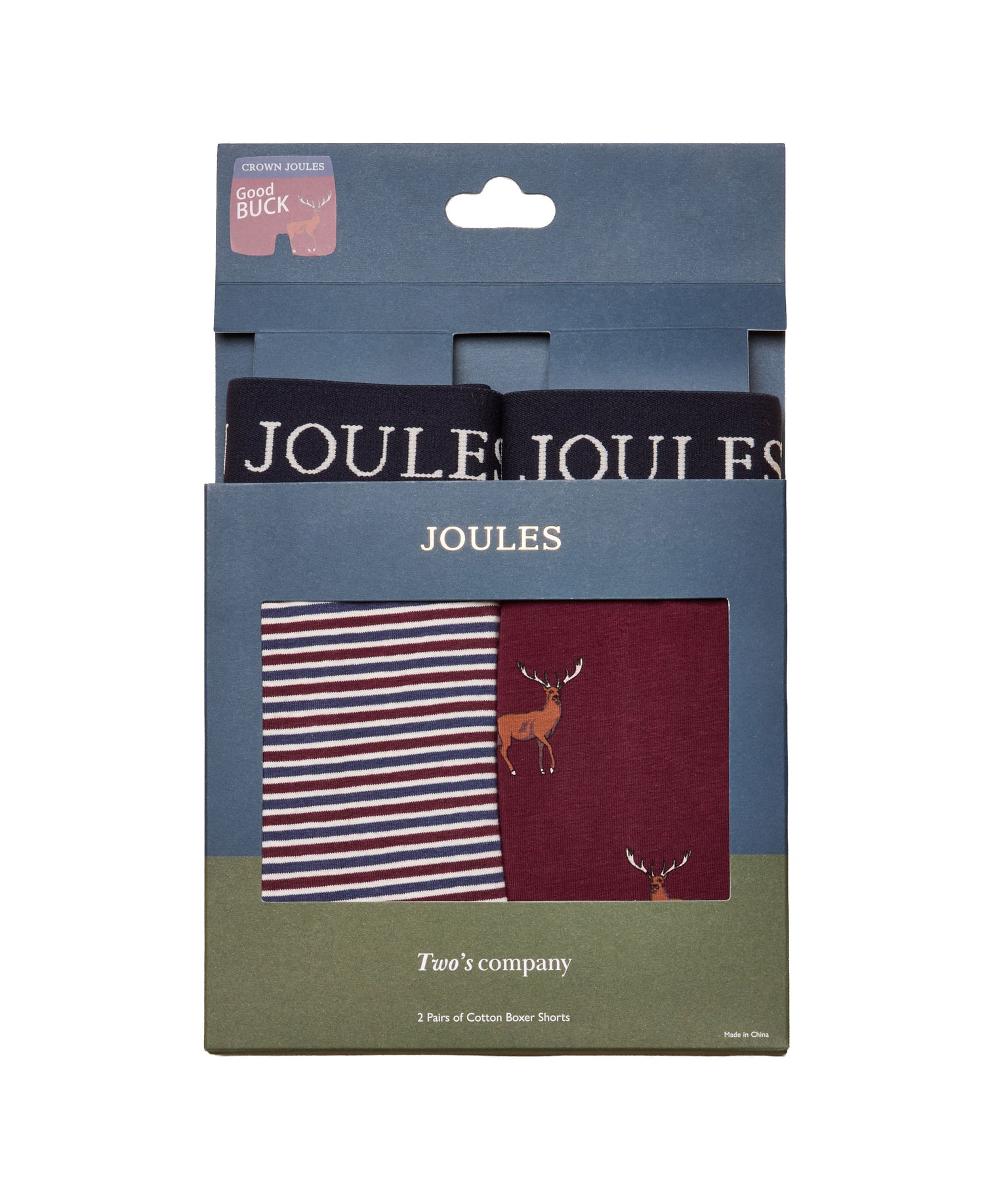 Crown Joules Boxer Shorts - Burgundy Red