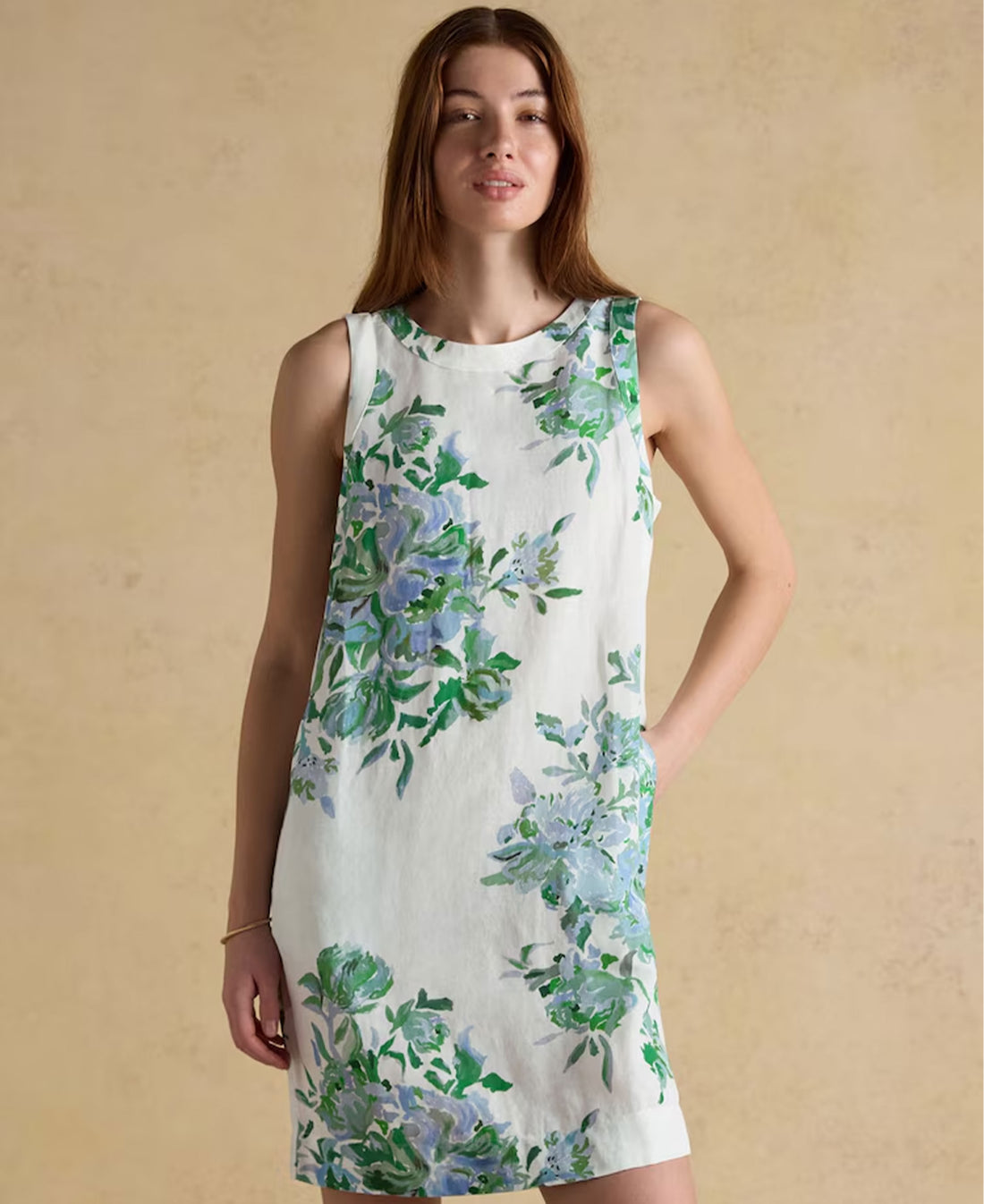 Delphine Dress - Blue/White Floral